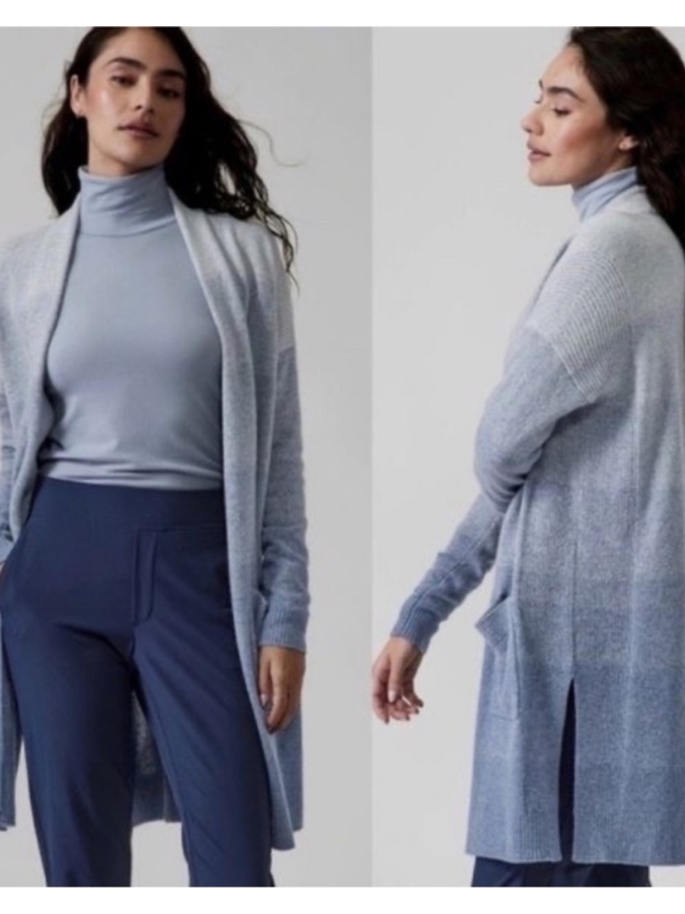 Athleta Ombre Spirit Wrap made wool /cashmere blend cardigan sweater casual